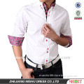slim fit double contrast collar white fashion dress shirt for man